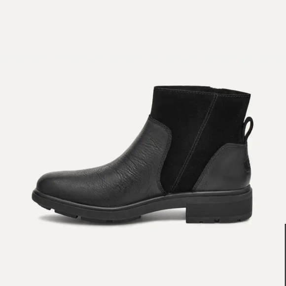 UGG Harrison Zip Suede Leather Black Boots Size 9 - Picture 3 of 12